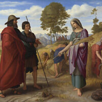 רות המואבייה פוגשת את בעז, ציור של יוליוס שנור פון קרולספלד