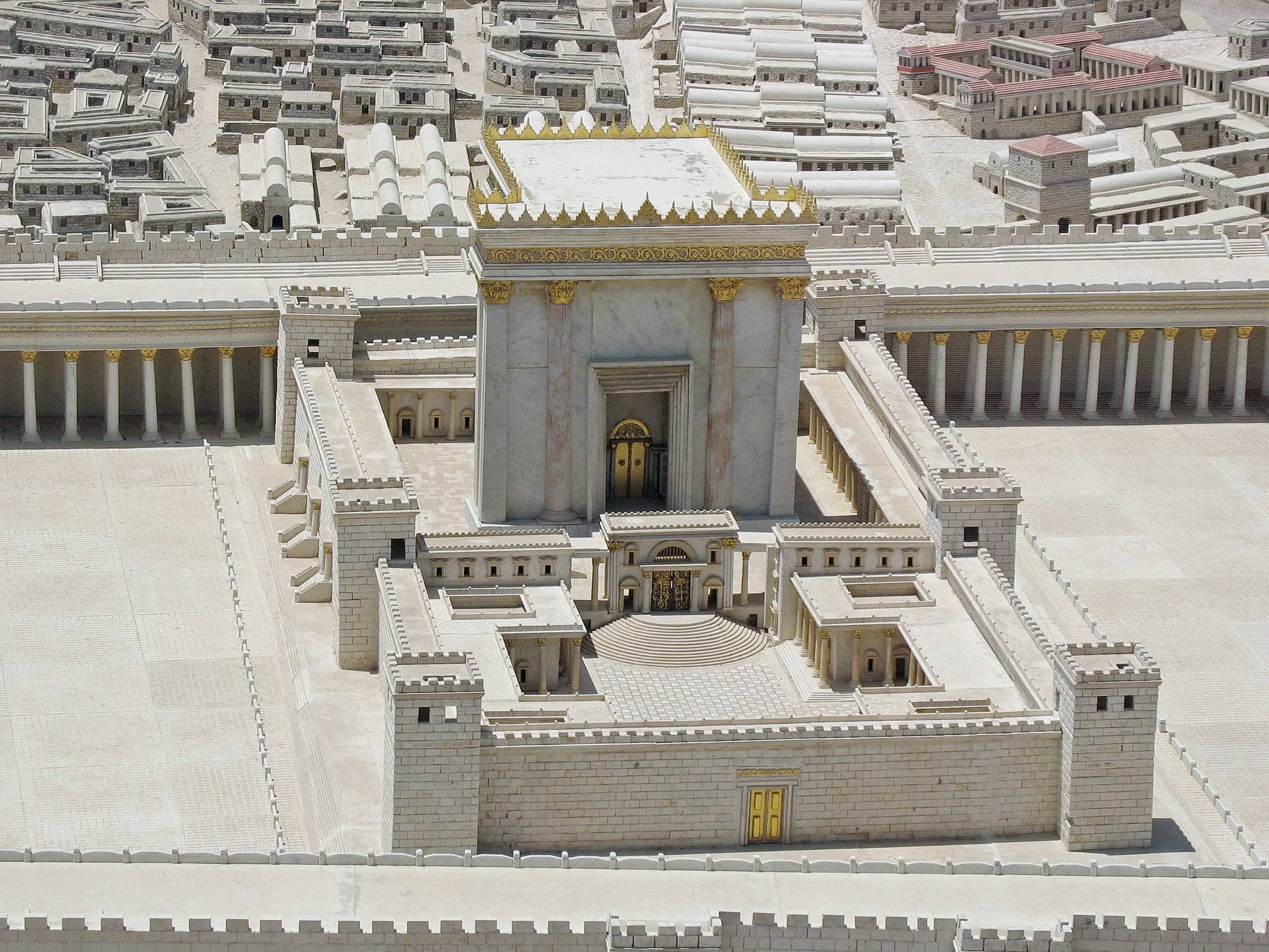 דגם של בית המקדש השני מוצג במוזיאון ישראל (צילום: Ariely, ויקיפדיה)