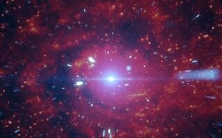יקום מתפשט, אילוסטרציה, צילום מסך מסרט של History of the Universe יקום מתפשט, אילוסטרציה, צילום מסך מסרט של History of the Universe