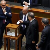 הפרלמנט הלבנוני מצביע בפעם ה־12 על זהות הנשיא הבא, 14 ביוני 2023