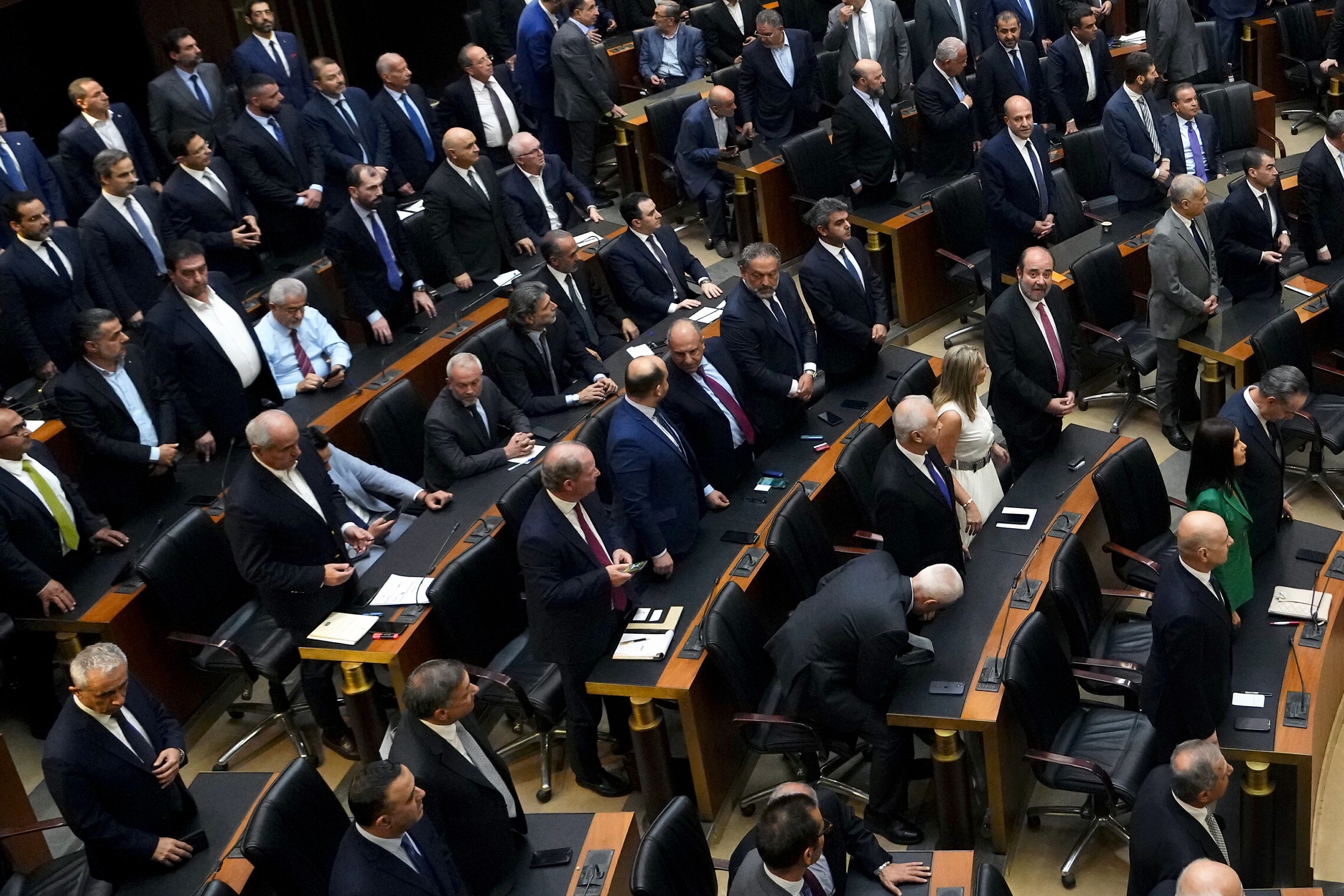 הפרלמנט הלבנוני מצביע בפעם ה־12 על זהות הנשיא הבא, 14 ביוני 2023 (צילום: AP Photo/Hassan Ammar)