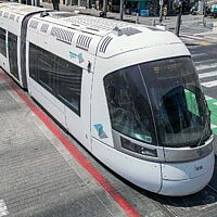 הרכבת הקלה בנסיעת מבחן בתל אביב, 17 במאי 2023