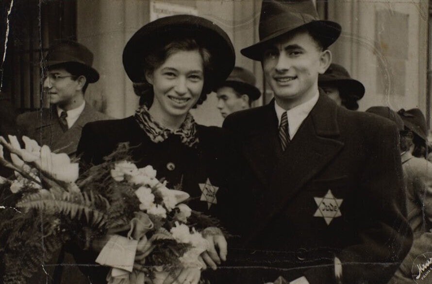 אחותו של בן אבלס מארי ובעלה יאן וינטר ביום חתונתם בפראג. 1942 (צילום: באדיבות ארכיון בן אבלס)