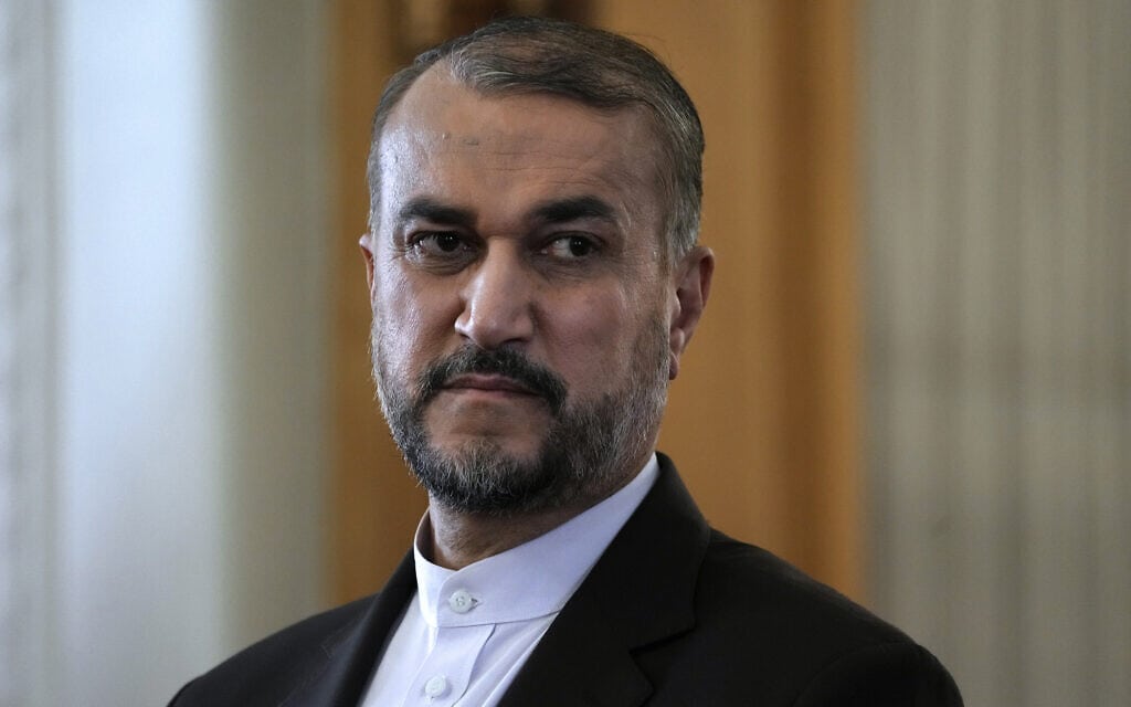 שר החוץ של איראן חוסיין אמיר עבדולחיאן, 31 ביולי 2023 (צילום: AP Photo/Vahid Salemi)