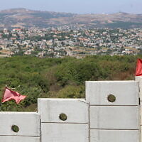 חומת הבטון שצה"ל בונה לאורך גבול לבנון, בחלק שליד מושב זרעית, 7 באוגוסט 2023 (צילום: דוד כהן/פלאש90)