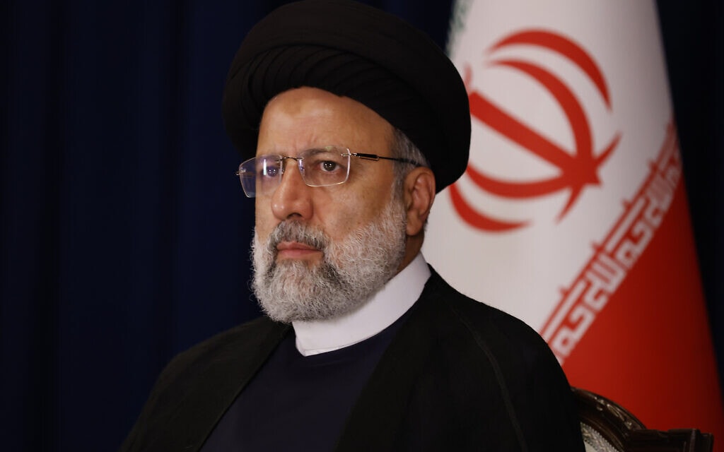 נשיא איראן אבראהים ראיסי בעצרת האו"ם בניו יורק, 20 בספטמבר 2023 (צילום: AP Photo/Jason DeCrow)