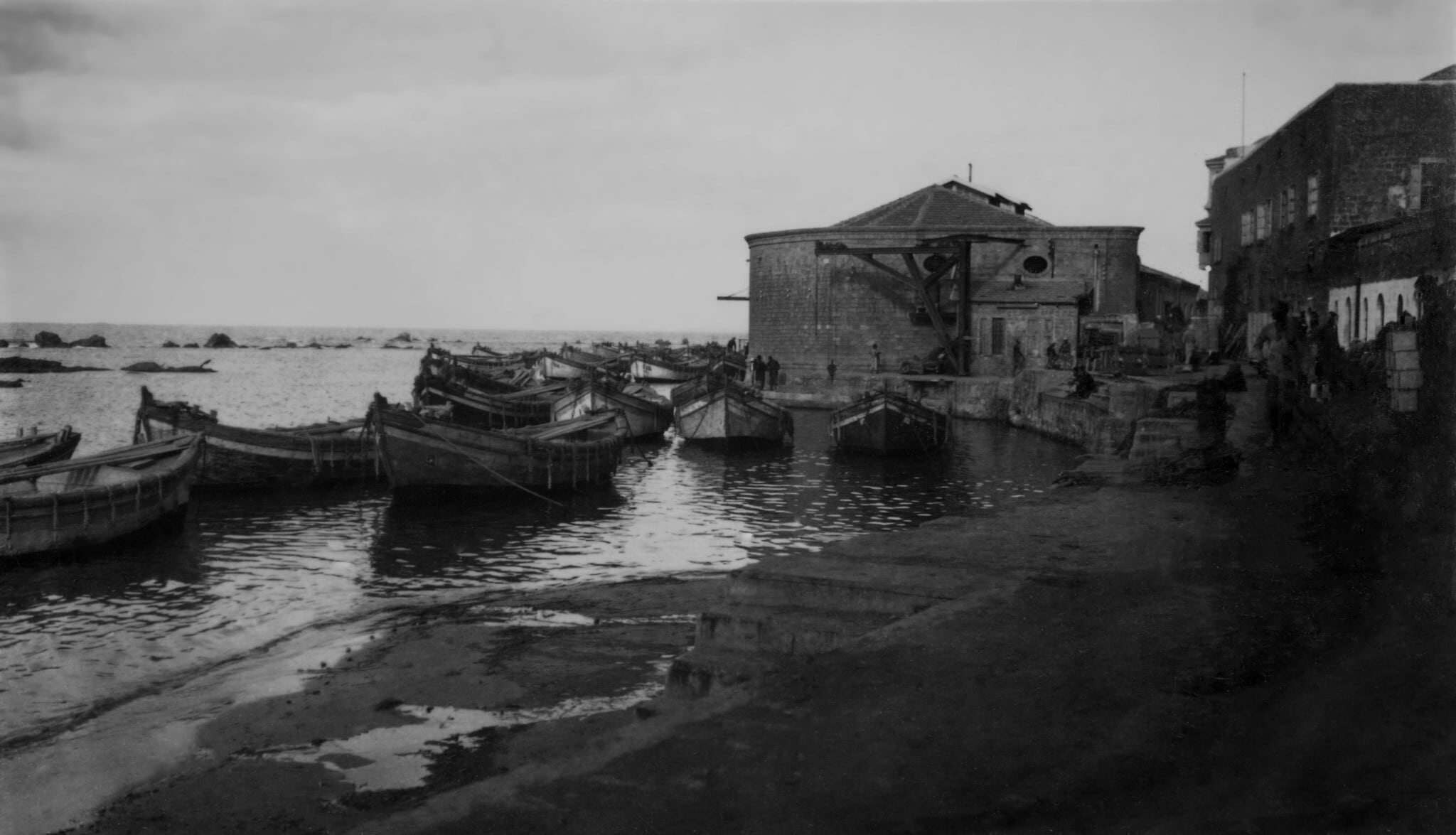 נמל יפו, בסביבות 1921–1926 (צילום: באדיבות ספריית נזריאן, אוניברסיטת חיפה)
