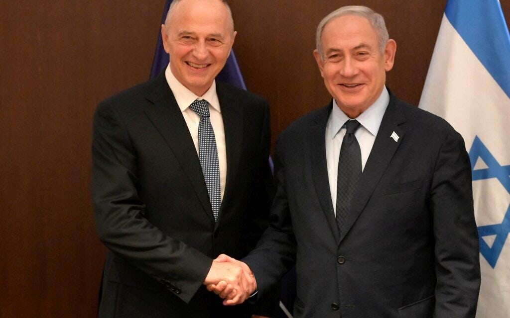 ראש הממשלה בנימין נתניהו וסגן מזכ״ל נאט״ו מירצ'ה ג'ואנה. לשכת רה"מ בירושלים, 7 בספטמבר 2023 (צילום: עמוס בן גרשם / לע"מ) ראש הממשלה בנימין נתניהו וסגן מזכ״ל נאט״ו מירצ'ה ג'ואנה. לשכת רה"מ בירושלים, 7 בספטמבר 2023 (צילום: עמוס בן גרשם / לע"מ)