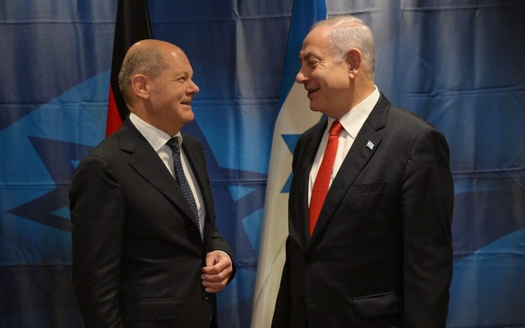 ראש הממשלה בנימין נתניהו וקנצלר גרמניה אולף שולץ בשולי העצרת הכללית באו"ם בניו יורק, 19 בספטמבר 2023 (צילום: אבי אוחיון / לע"מ) ראש הממשלה בנימין נתניהו וקנצלר גרמניה אולף שולץ בשולי העצרת הכללית באו"ם בניו יורק, 19 בספטמבר 2023 (צילום: אבי אוחיון / לע"מ)