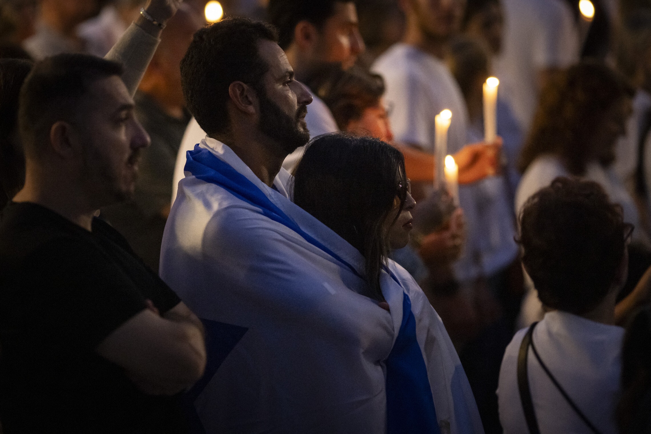 עצרת תמיכה בישראל באבנטורה, פלורידה, 9 באוקטובר 2023 (צילום: Marco BELLO / AFP)
