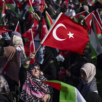 הפגנות תמיכה בחמאס באיסטנבול, טורקיה, ב-15 באוקטובר 2023