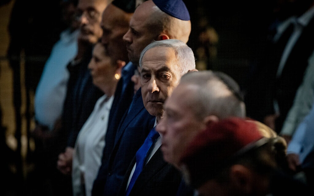 .ראש הממשלה בנימין נתניהו בטקס לציון 50 שנה למלחמת יום הכיפורים בהר הרצל, ירושלים, 26 בספטמבר 2023 (צילום: חיים גולדברג/פלאש90)