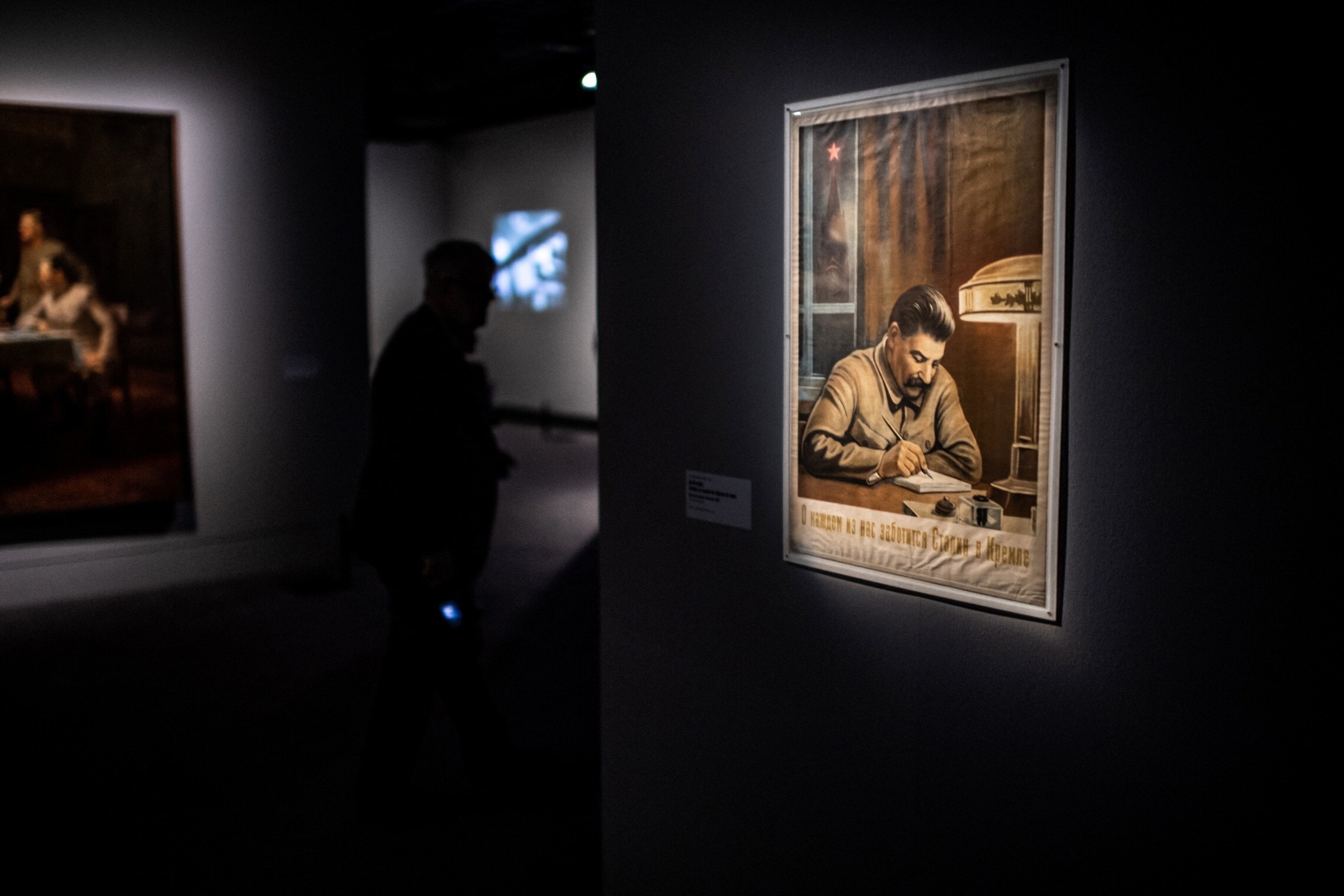 תמונה של סטלין במוזיאון הגרנד פלה פריז, 19 במרץ 2019 (צילום: Martin BUREAU / AFP)