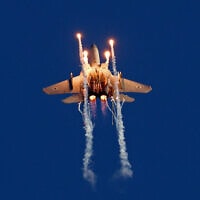 מטוס F-15 במפגן אווירי בטקס סיום קורס טיס בחצרים, 20 ביוני 2023