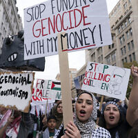 הפגנה פרו-פלסטינית בוושינגטון, נובמבר 2023 (צילום: AP Photo/Jose Luis Magana)