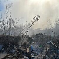 שרפת פסולת לא חוקית ברנתיס, הגדה המערבית, 8 בנובמבר 2023