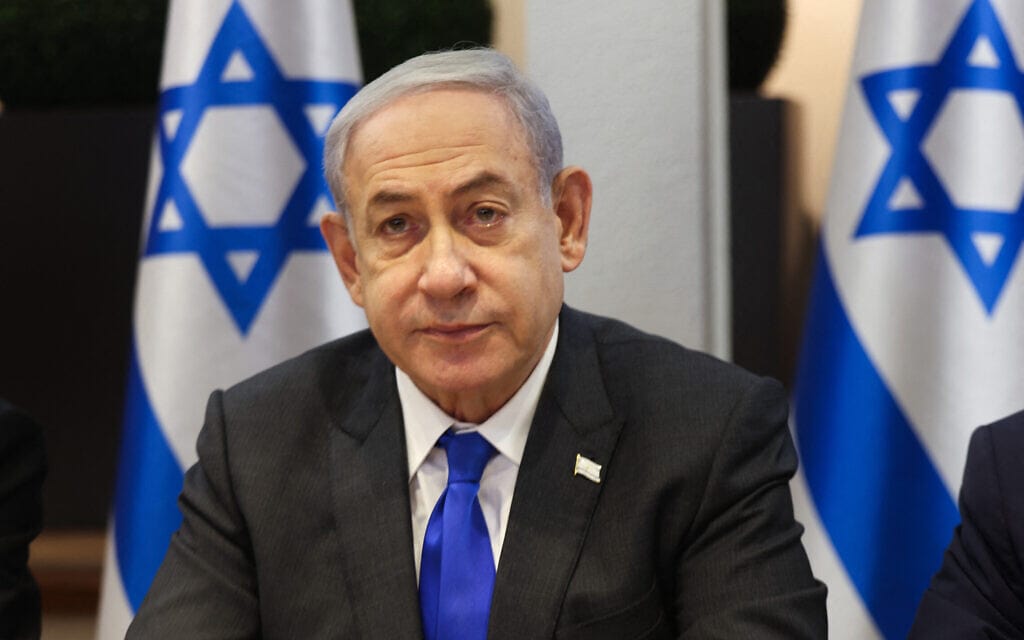 ראש הממשלה בנימין נתניהו בישיבת הממשלה, 17 בדצמבר 2023 (צילום: Menahem KAHANA / POOL / AFP)
