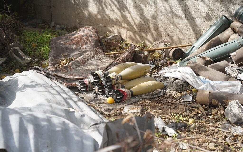 אמצעי לחימה של חמאס שנמצאו במרחב בית חאנון ברצועת עזה, 18 בדצמבר 2023 (צילום: דובר צה"ל)