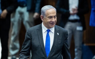 ראש הממשלה בנימין נתניהו במליאת הכנסת, 7 בפברואר 2024 (צילום: יונתן זינדל/פלאש90)
