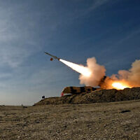שיגור טיל במהלך תרגיל צבאי באיראן, 19 בינואר 2024 (צילום: Iranian Army office / AFP)