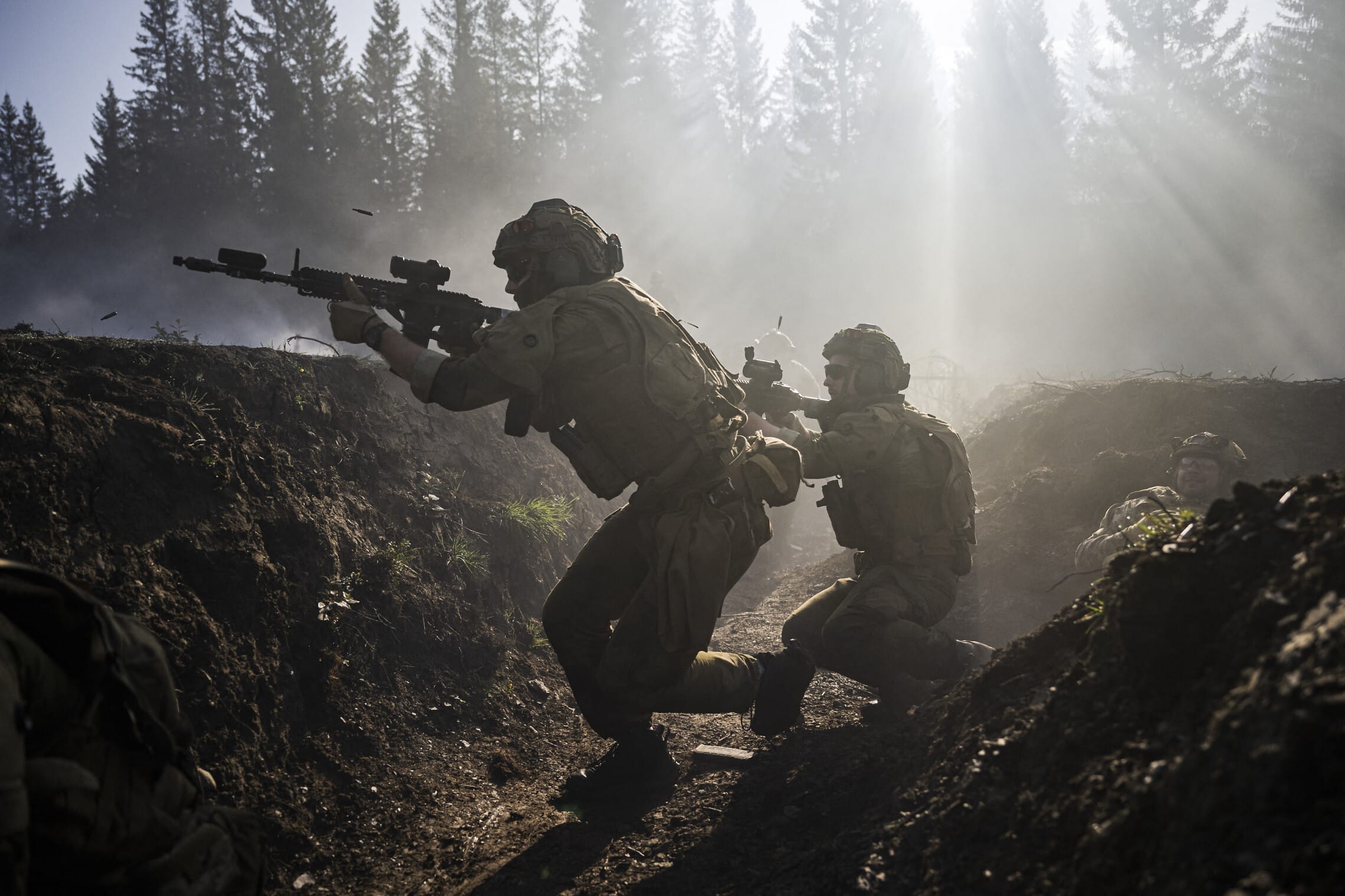תרגיל משותף של חיילים נורווגים ואוקראינים לשיפור שיטות הלחימה של נאט&quot;ו, 25 באוגוסט 2023 (צילום: Jonathan NACKSTRAND / AFP)