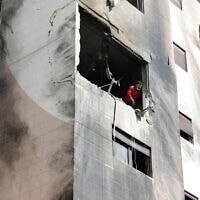 בניין שנפגע בתקיפה המיוחסת לישראל בפאתי דמשק, 22 בנובמבר 2023
