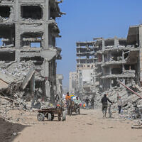 ההרס בחאן יונס בדרום רצועת עזה בעקבות הפצצות צה"ל, 6 במרץ 2024 (צילום: AFP)