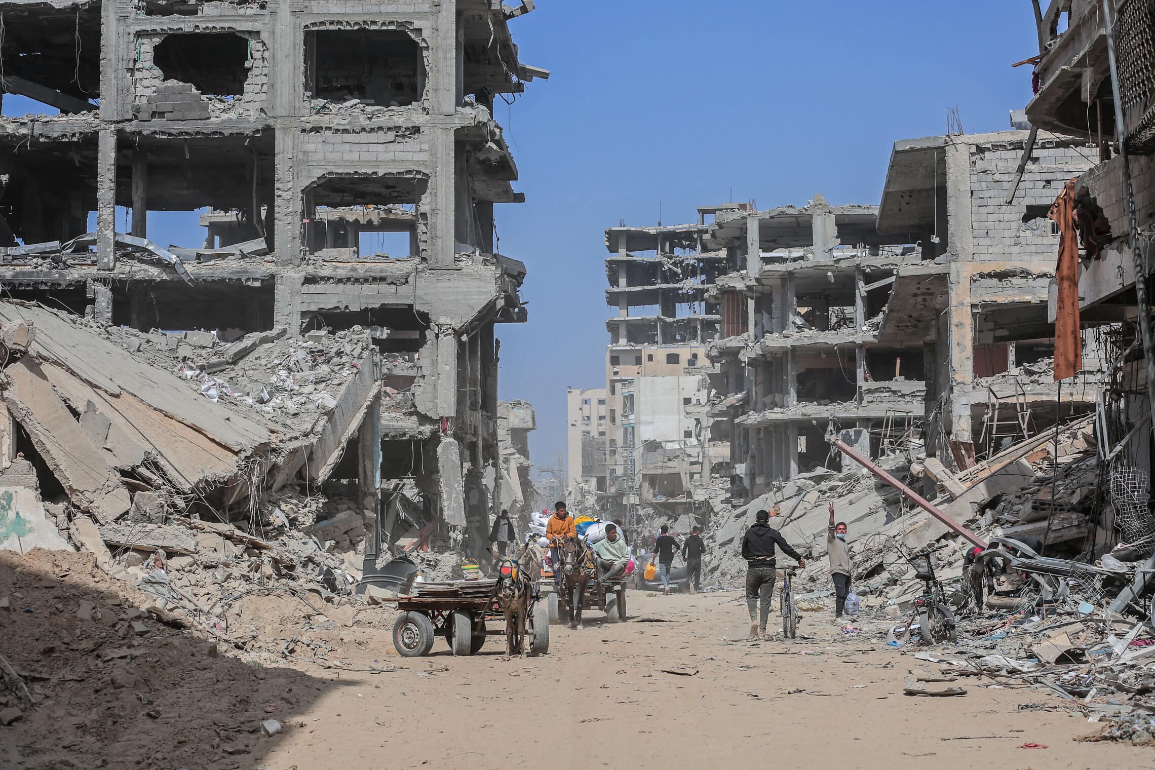 ההרס בחאן יונס בדרום רצועת עזה בעקבות הפצצות צה&quot;ל, 6 במרץ 2024 (צילום: AFP)