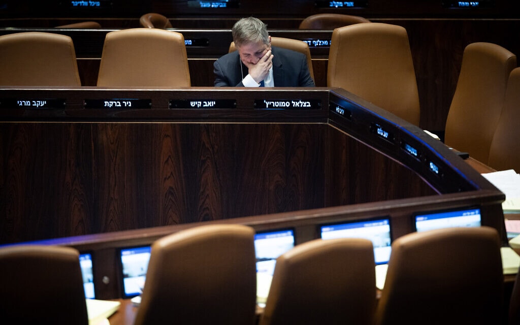 יואב קיש במליאת הכנסת בדיון על תקציב המדינה, 12 במרץ 2024 (צילום: יונתן זינדל/פלאש90)