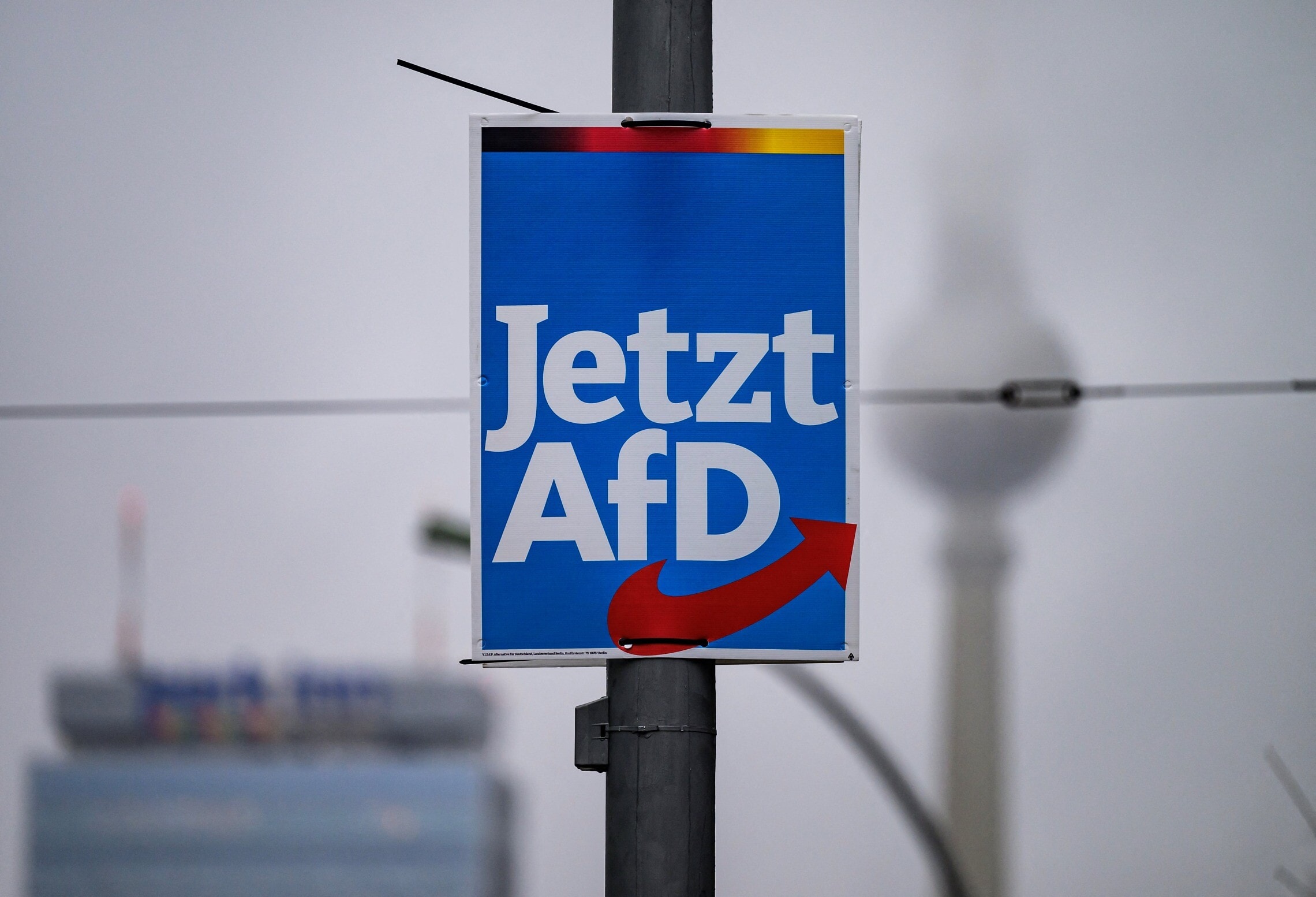 שלט בחירות של מפלגת אלטרנטיבה לגרמניה, 2 בינואר 2024 (צילום: John MACDOUGALL / AFP)