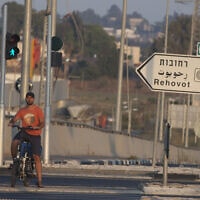שלט בכניסה לעיר רחובות (צילום: ליאור מזרחי/פלאש90)