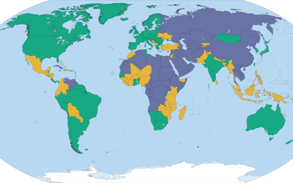 דירוג הדמוקרטיות העולמי בשנת 2016, אילוסטרציה. מקור: דירוג הדמוקרטיה של Freedom House (צילום: ויקיפדיה)