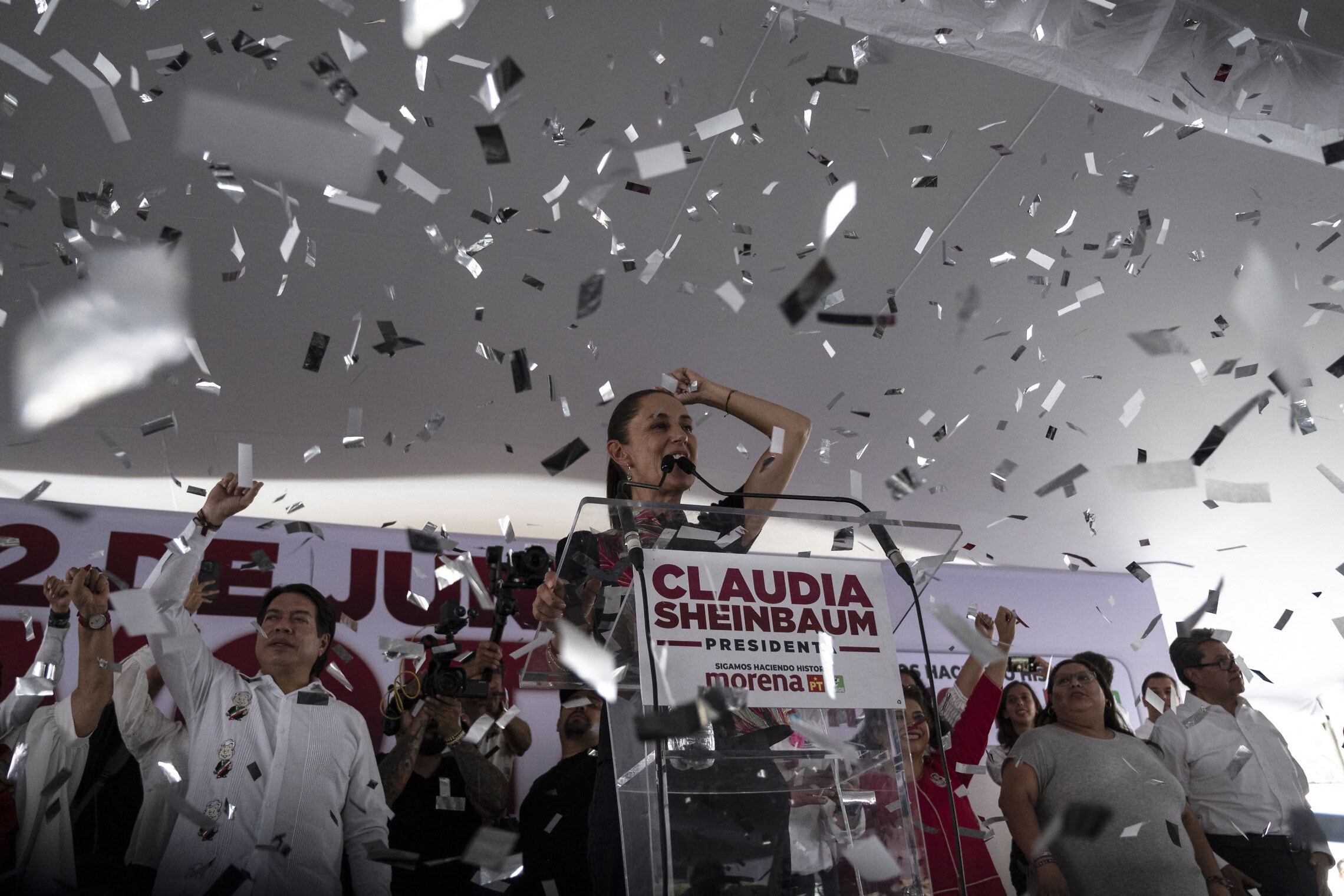 המועמדת לנשיאות מקסיקו קלאודיה שיינבאום, מאי 2024 (צילום: Yuri CORTEZ / AFP)