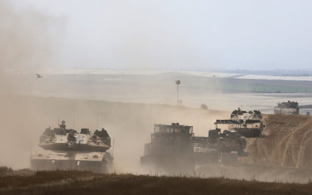 כוח של צה"ל בדרום הארץ, בקרבת הגבול עם רצועת עזה, 12 במאי 2024 (צילום: Menahem KAHANA / AFP)