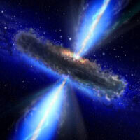 אילוסטרציית אומן של מרכז גלקטי פעיל עם סילונים (צילום: NASA ESA Hubble)