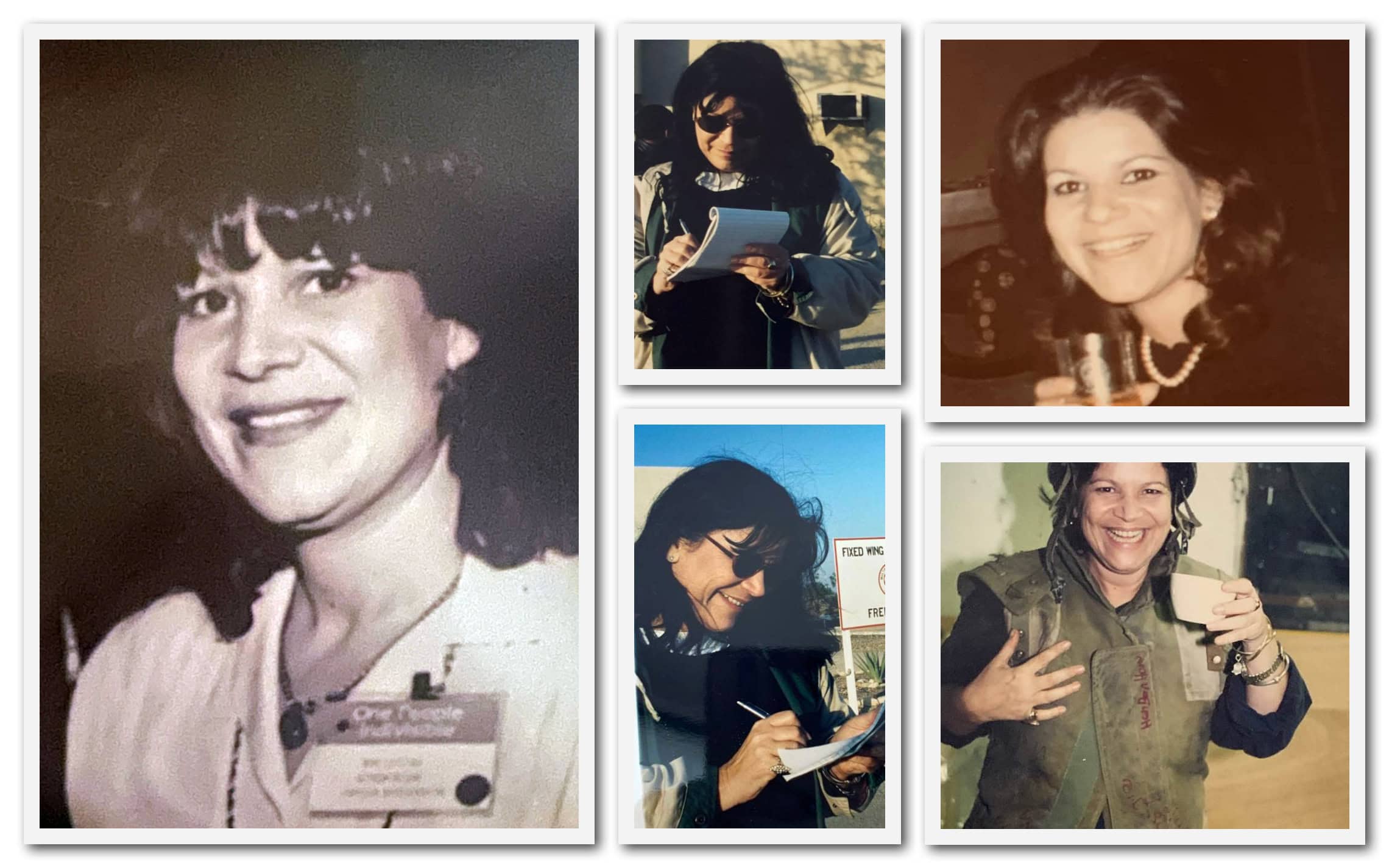 נעמי לויצקי בצעירותה &#8211; בשירות הצבאי, ובתחילת הקריירה שלה בעיתונות (צילום: אוסף התמונות של נעמי לויצקי, מונטז&#039;)