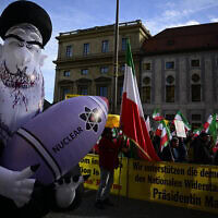 הפגנה במינכן, גרמניה, נגד איראן וההתעצמות הגרעינית שלה, 16 בפברואר 2024