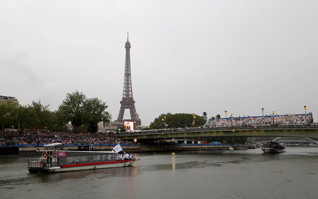 טקס הפתיחה של אולימפיאדת הקיץ בפריז, 26 ביולי 2024 (צילום: Steph Chambers / POOL / AFP)