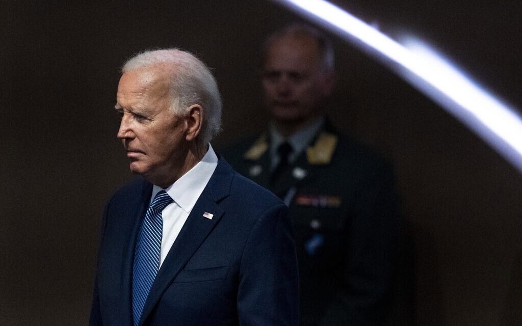 נשיא ארצות הברית ג'ו ביידן בפסגת נאט"ו בוושינגטון, 10 ביולי 2024 (צילום: AP Photo/Jacquelyn Martin)