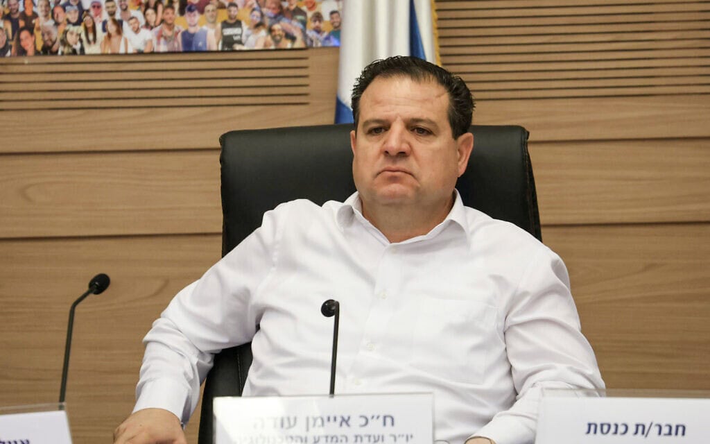 איימן עודה בישיבה של ועדת המדע והטכנולוגיה של הכנסת, 8 ביולי 2024 (צילום: דני שם טוב, דוברות הכנסת) איימן עודה בישיבה של ועדת המדע והטכנולוגיה של הכנסת, 8 ביולי 2024 (צילום: דני שם טוב, דוברות הכנסת)
