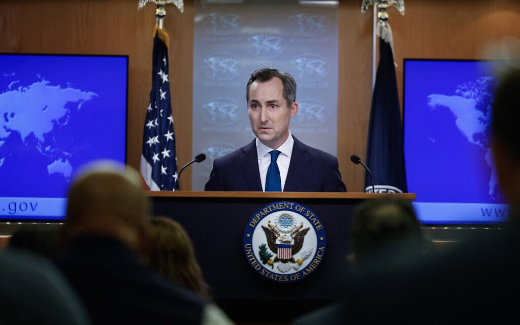 דובר משרד החוץ האמריקאי מתיו מילר (צילום: Kevin Dietsch/Getty Images/AFP) דובר משרד החוץ האמריקאי מתיו מילר (צילום: Kevin Dietsch/Getty Images/AFP)