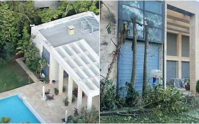 בית ראש הממשלה בנימין נתניהו בקיסריה לפני ואחרי פגיעת הכטב"ם (צילום: שימוש לפי סעיף 27א לחוק זכויות יוצרים) בית ראש הממשלה בנימין נתניהו בקיסריה לפני ואחרי פגיעת הכטב"ם (צילום: שימוש לפי סעיף 27א לחוק זכויות יוצרים)