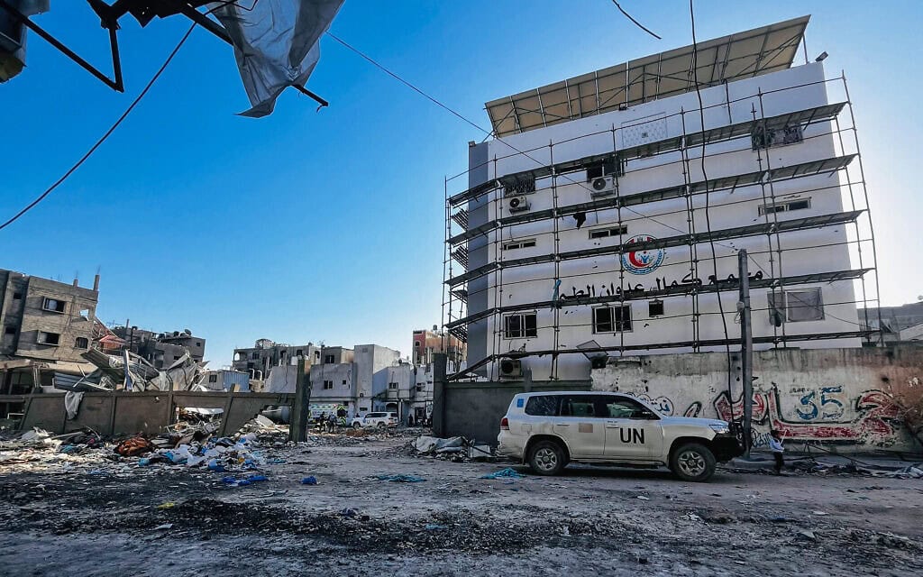 בית החולים כמאל עדואן בצפון רצועת עזה, אוקטובר 2024 (צילום: AFP) בית החולים כמאל עדואן בצפון רצועת עזה, אוקטובר 2024 (צילום: AFP)