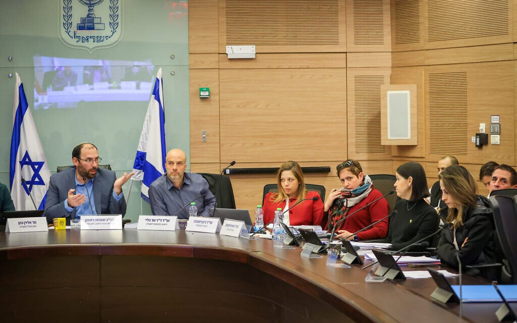 יו״ר ועדת חוקה שמחה רוטמן משוחח עם ח״כ קארין אלהרר בדיון. 25 בפברואר 2024 (צילום: נועם מושקוביץ, דוברות הכנסת) יו״ר ועדת חוקה שמחה רוטמן משוחח עם ח״כ קארין אלהרר בדיון. 25 בפברואר 2024 (צילום: נועם מושקוביץ, דוברות הכנסת)