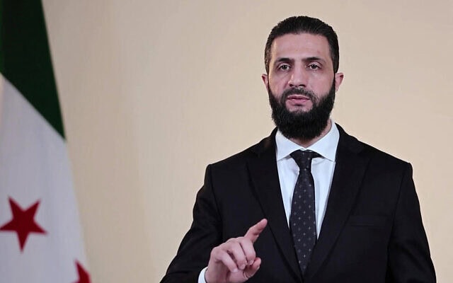 נשיא סוריה אחמד א-שרע בדמשק, 9 במרץ 2025 (צילום: Syrian Presidency / AFP) נשיא סוריה אחמד א-שרע בדמשק, 9 במרץ 2025 (צילום: Syrian Presidency / AFP)
