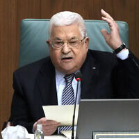 נשיא הרשות הפלסטינית מחמוד עבאס (אבו מאזן) בכנס של הליגה הערבית בקהיר, מצרים, 12 בפברואר 2023 (צילום: AP Photo/Amr Nabil) נשיא הרשות הפלסטינית מחמוד עבאס (אבו מאזן) בכנס של הליגה הערבית בקהיר, מצרים, 12 בפברואר 2023 (צילום: AP Photo/Amr Nabil)