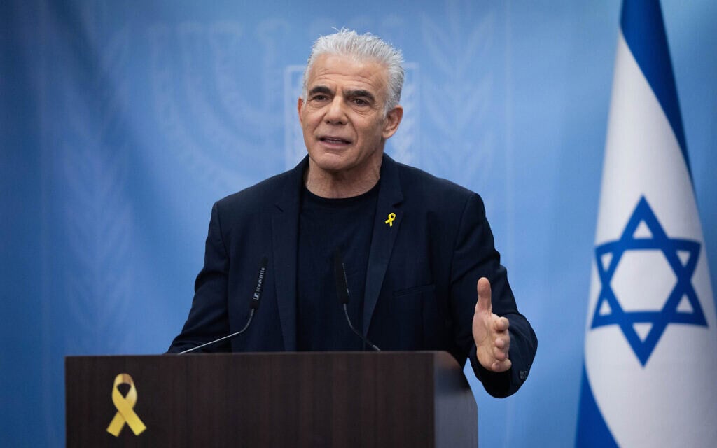 ראש האופוזיציה יאיר לפיד, 24 במרץ 2025 (צילום: יונתן זינדל/פלאש90) ראש האופוזיציה יאיר לפיד, 24 במרץ 2025 (צילום: יונתן זינדל/פלאש90)