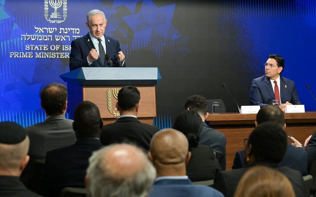 ראש הממשלה בנימין נתניהו נפגש עם משלחת שגרירים מטעם האו״ם, 27 באפריל 2025 (צילום: מעיין טואף/ לע״מ) ראש הממשלה בנימין נתניהו נפגש עם משלחת שגרירים מטעם האו״ם, 27 באפריל 2025 (צילום: מעיין טואף/ לע״מ)