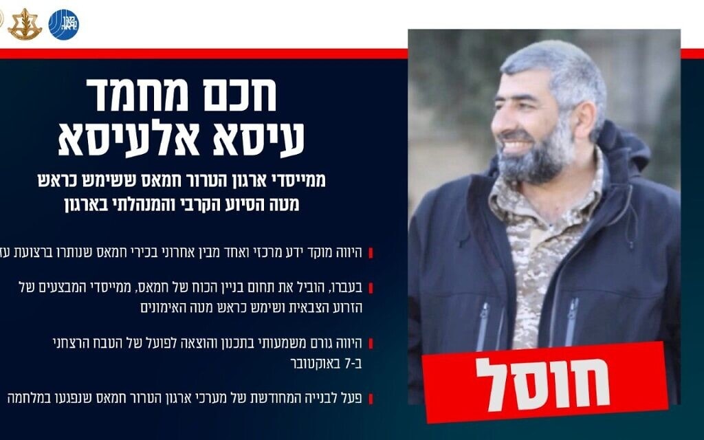 חכם אל-עיסא שחוסל בעזה ב-27 ביוני 2025 חכם אל-עיסא שחוסל בעזה ב-27 ביוני 2025