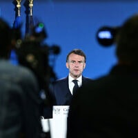 נשיא צרפת עמנואל מקרון במסיבת עיתונאים בבריסל, 26 ביוני 2025 (צילום: NICOLAS TUCAT / AFP) נשיא צרפת עמנואל מקרון במסיבת עיתונאים בבריסל, 26 ביוני 2025 (צילום: NICOLAS TUCAT / AFP)